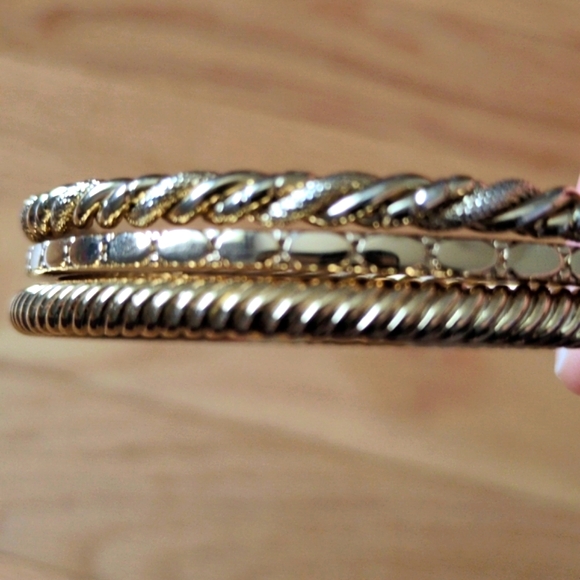 J. Crew gold bangle bracelet stack. - Picture 3 of 5